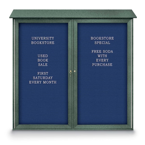United Visual Products Indoor Enclosed Combo Board, 48"x36", Satin Frame/White Porc & Cloud UVCB4836-WHTPORC-CLOUD - main